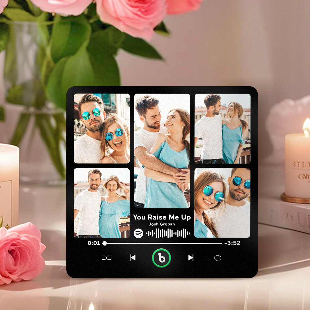 Aimant De Réfrigérateur Spotify Nouvelle Version 4.0, Aimant Musical Personnalisé Avec Cadre Coloré, Aimant De Réfrigérateur En Forme D'album, Permet D'écouter Des Chansons, Cadeau Pour Couple - Mug Personnalisé