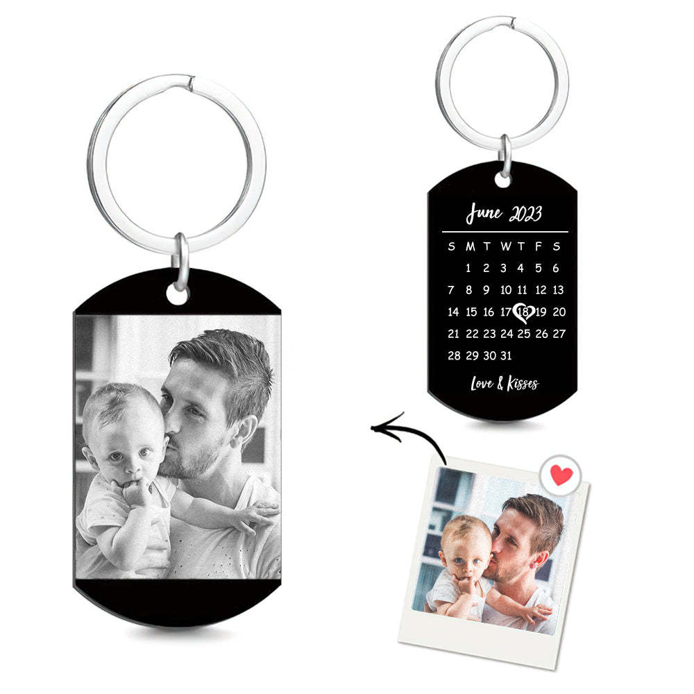 Porte-clés Calendrier Personnalisé, Cadeau Pour Papa, Porte-clés Calendrier Photo - Mug Personnalisé