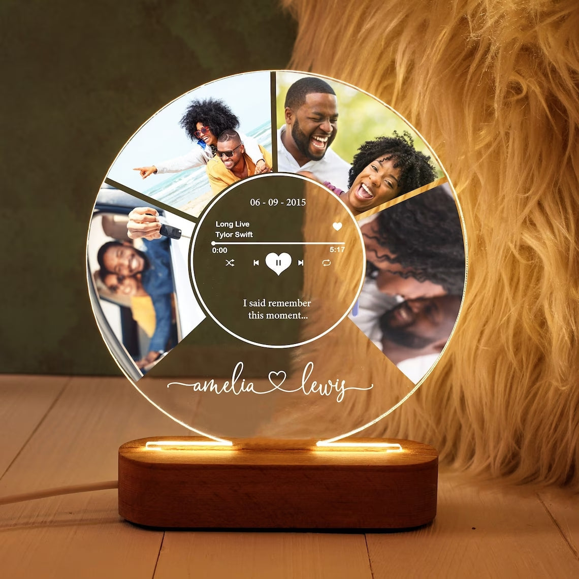 Lampe Spotify Personnalisée, Veilleuse Personnalisée, Lumière Photo Romantique, Cadeaux Pour Amoureux