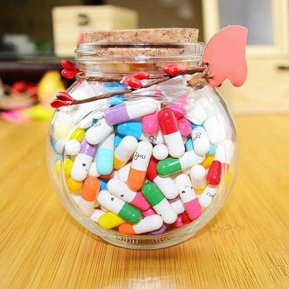 100 Pcs Diy Message Dans Une Bouteille Capsule Lettre Cadeau Pour Petite Amie