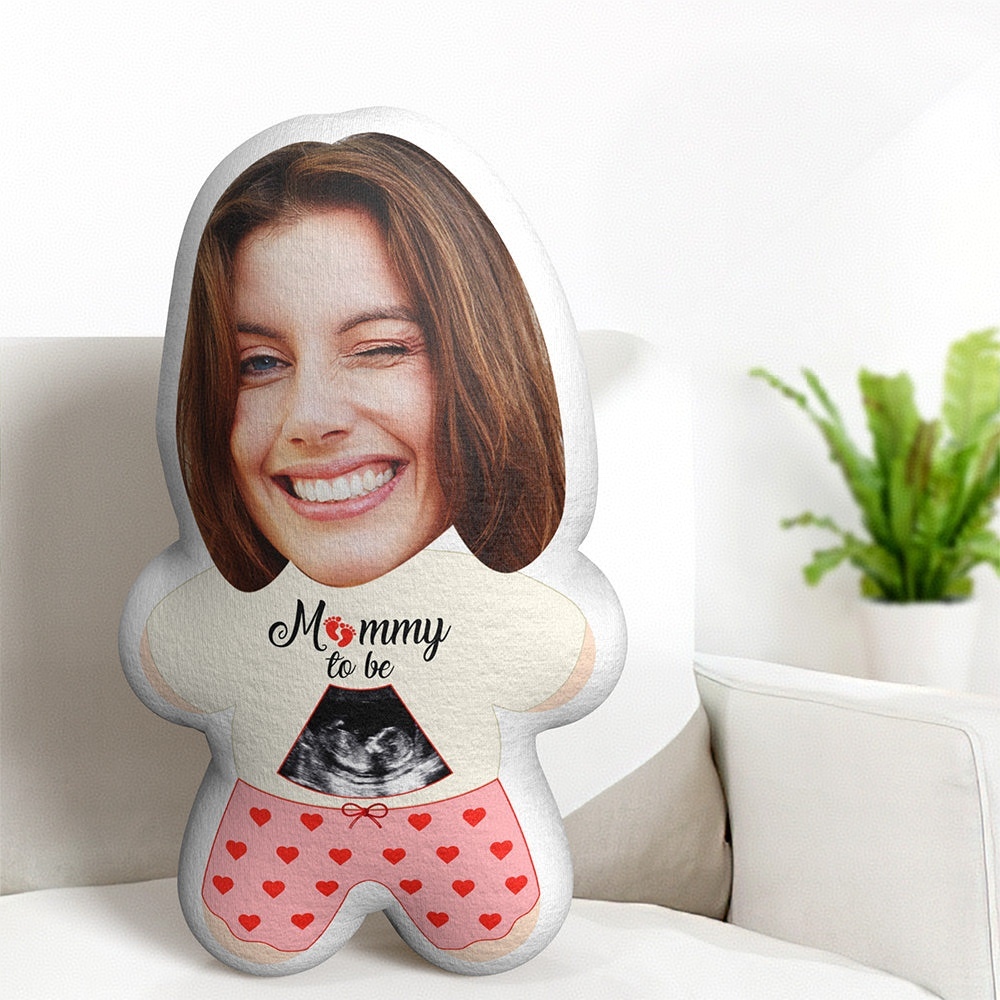 Oreiller Personnalisé Avec Visage Minime, Cadeaux Photo À Ultrasons Personnalisés Pour Poupée Maman