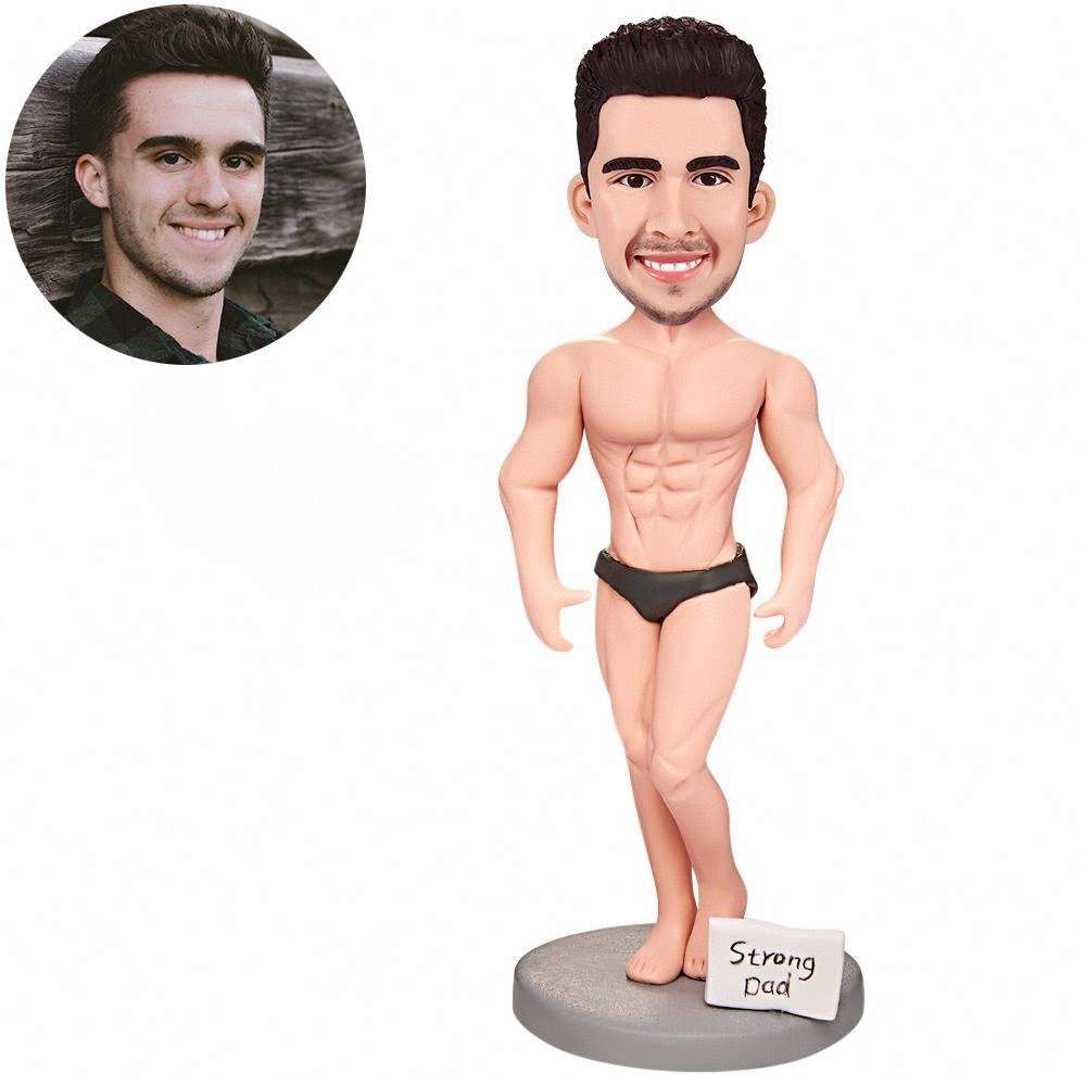 Cadeau De Fête Des Pères Personnalisé Muscle Daddy Personnalisé Bobblehead Avec Texte Gravé