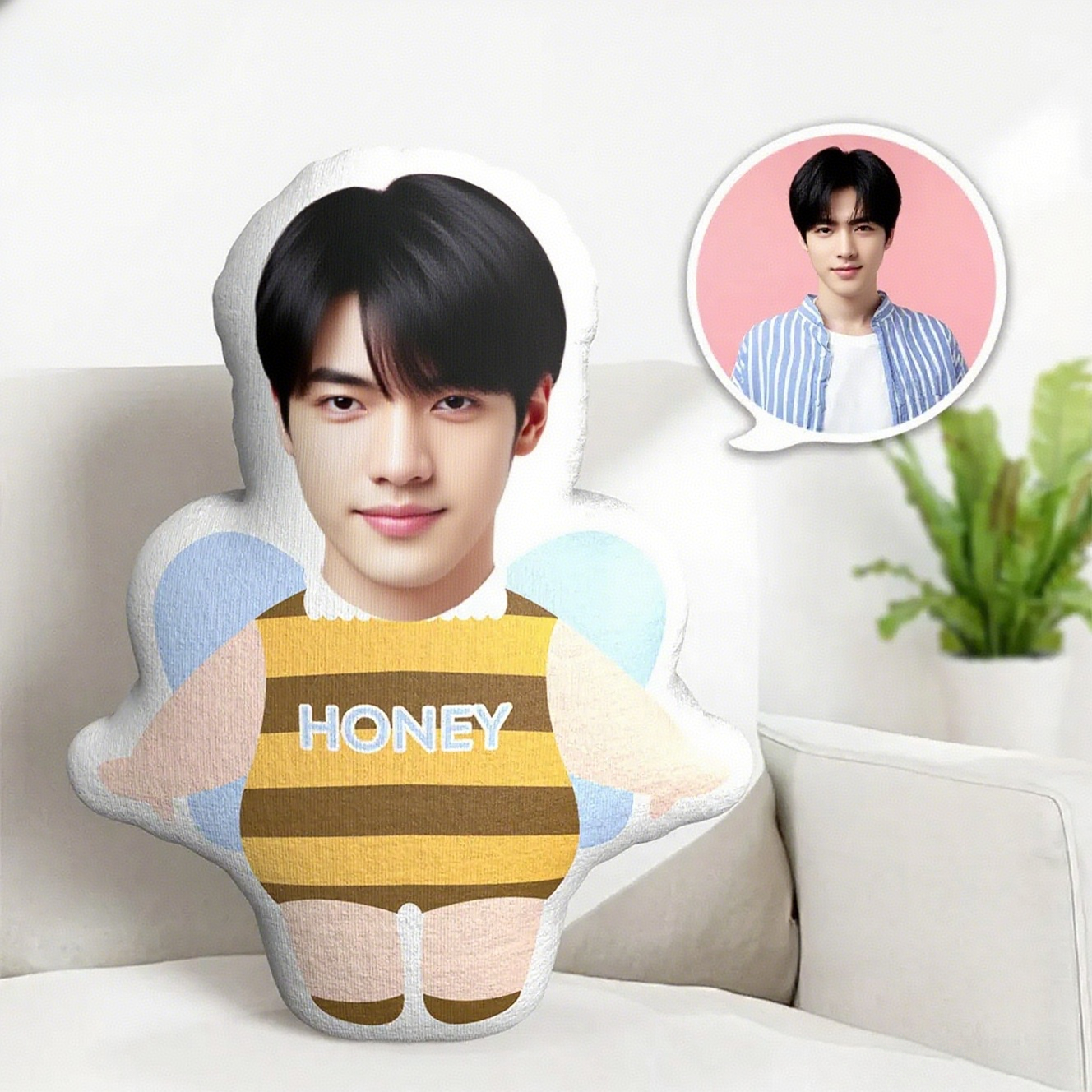 Oreiller Personnalisé Avec Photo, Oreiller En Forme D'abeille, Oreiller Personnalisé Avec Photo, Oreiller En Forme De Dessin Animé Pour Garçon - Mug Personnalisé