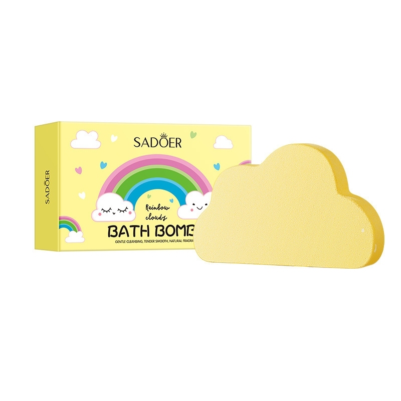 Bombes De Bain Nuages ​​et Arc-en-ciel Pour Enfants - Bain Moussant Effervescent - Soin Doux Et Nourrissant Pour La Peau - Plaisir Spa Pour Les Enfants - Mug Personnalisé