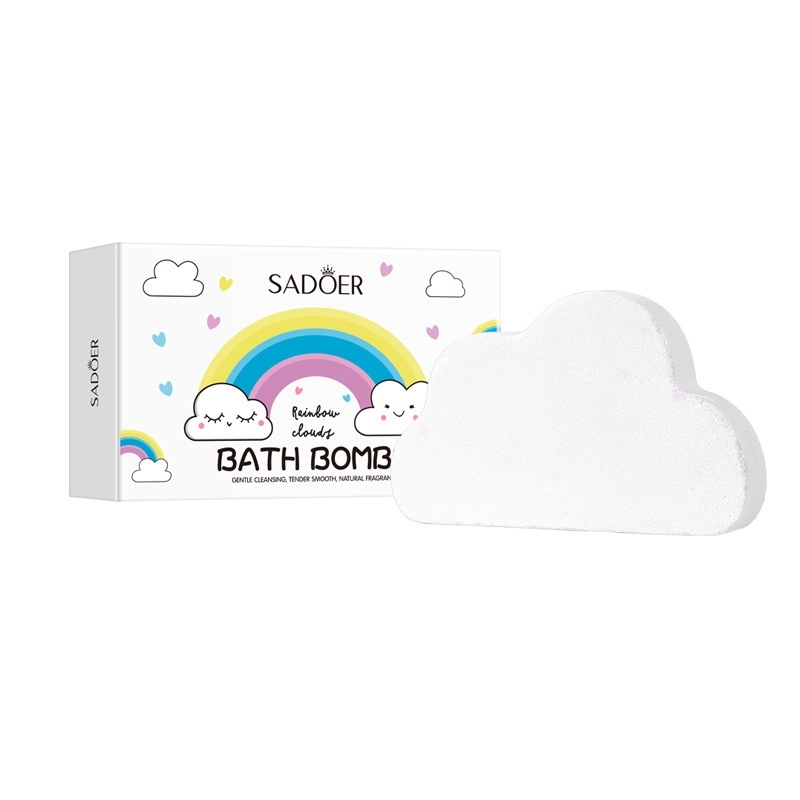 Bombes De Bain Nuages ​​et Arc-en-ciel Pour Enfants - Bain Moussant Effervescent - Soin Doux Et Nourrissant Pour La Peau - Plaisir Spa Pour Les Enfants - Mug Personnalisé
