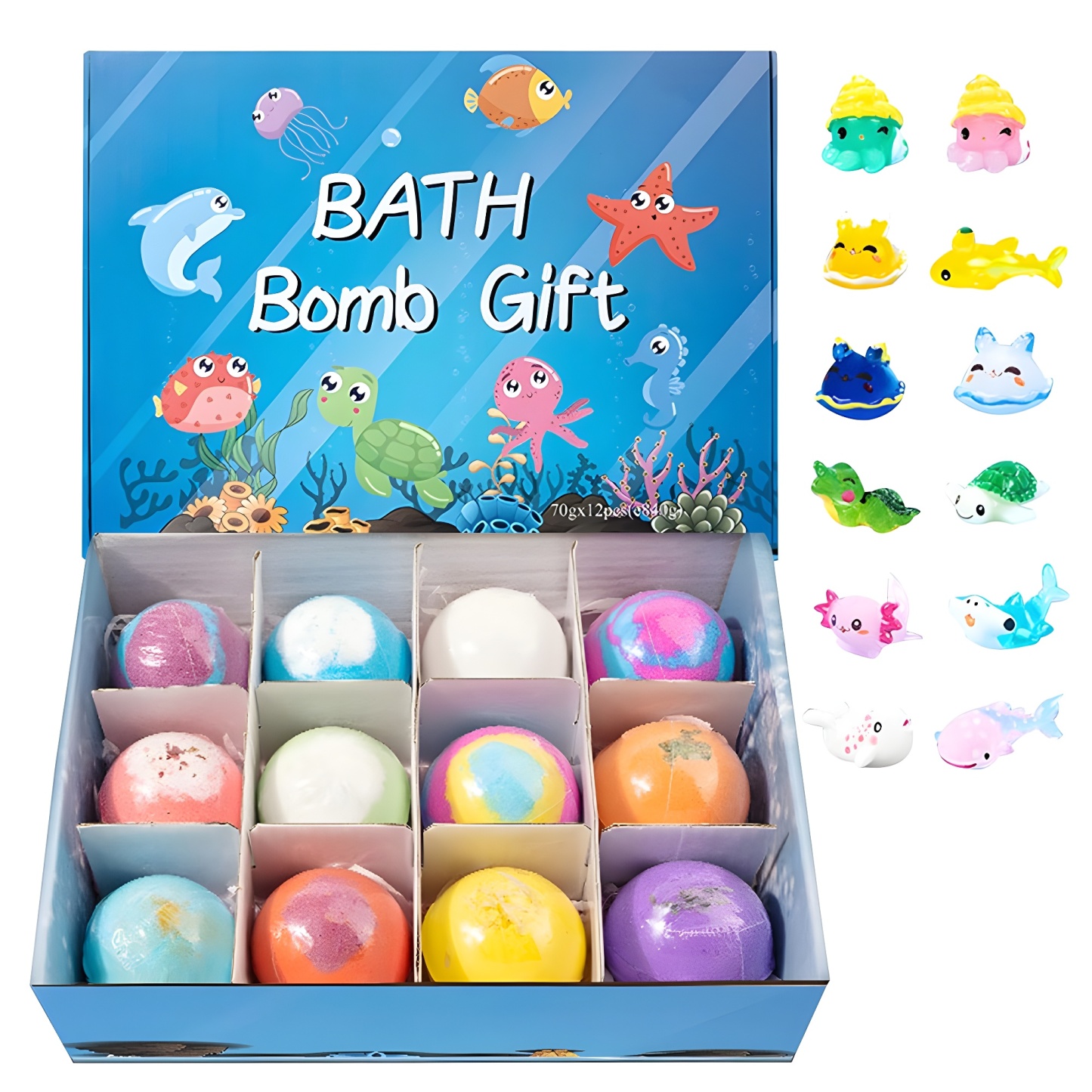 Bombes De Bain Sea Surprise Pour Enfants Bombes De Bain Moussantes Pétillantes Surprise Jouets D'animaux De L'océan À L'intérieur Cadeau Pour Enfant