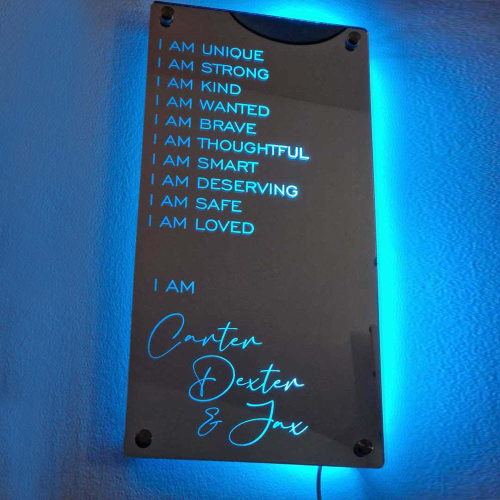 Affirmations Mirror - I Am Mirror Illumine Une Lampe De Chambre Colorée - Mug Personnalisé