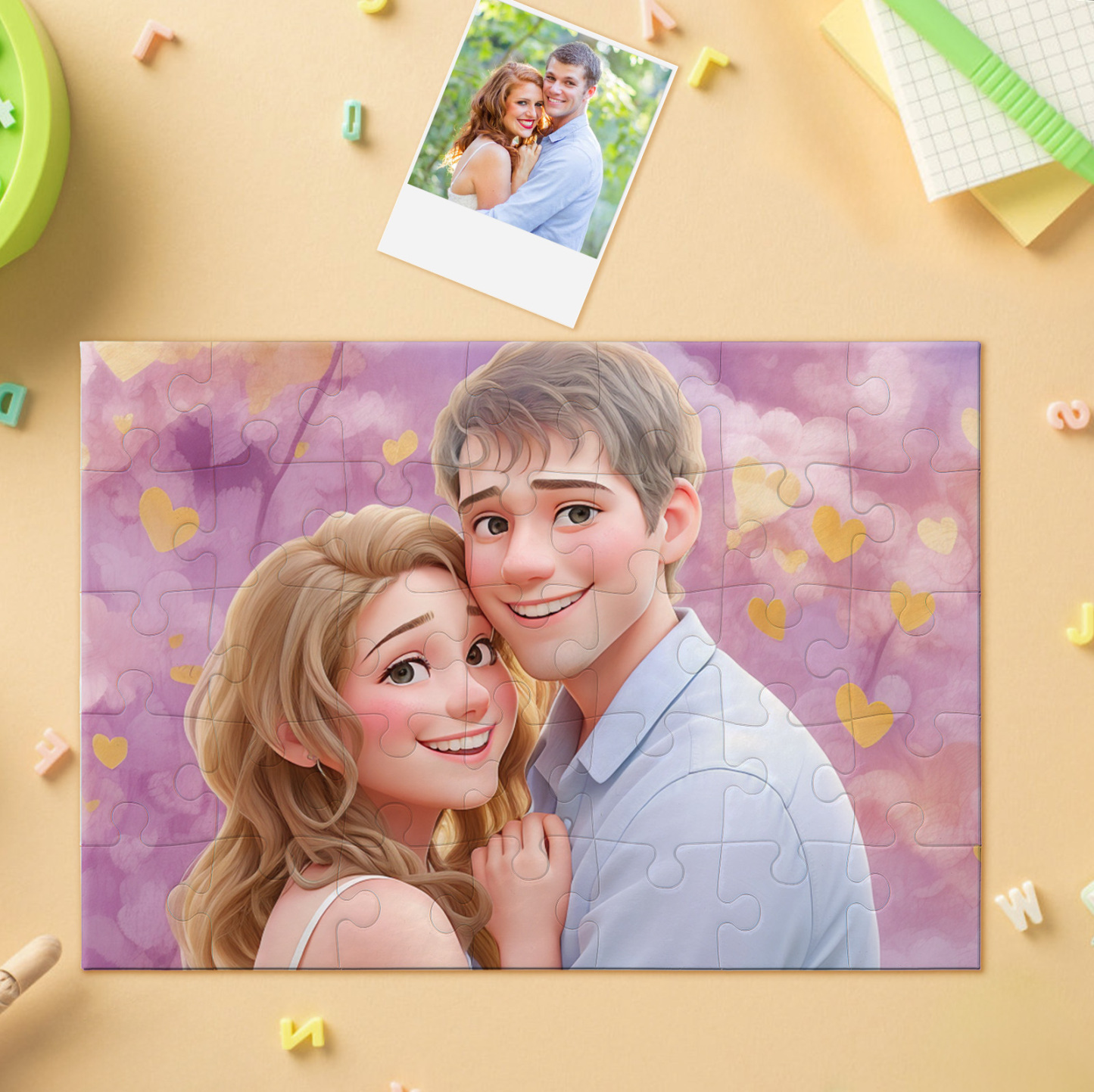Puzzle Portrait De Dessin Animé Photo Personnalisé - Mug Personnalisé