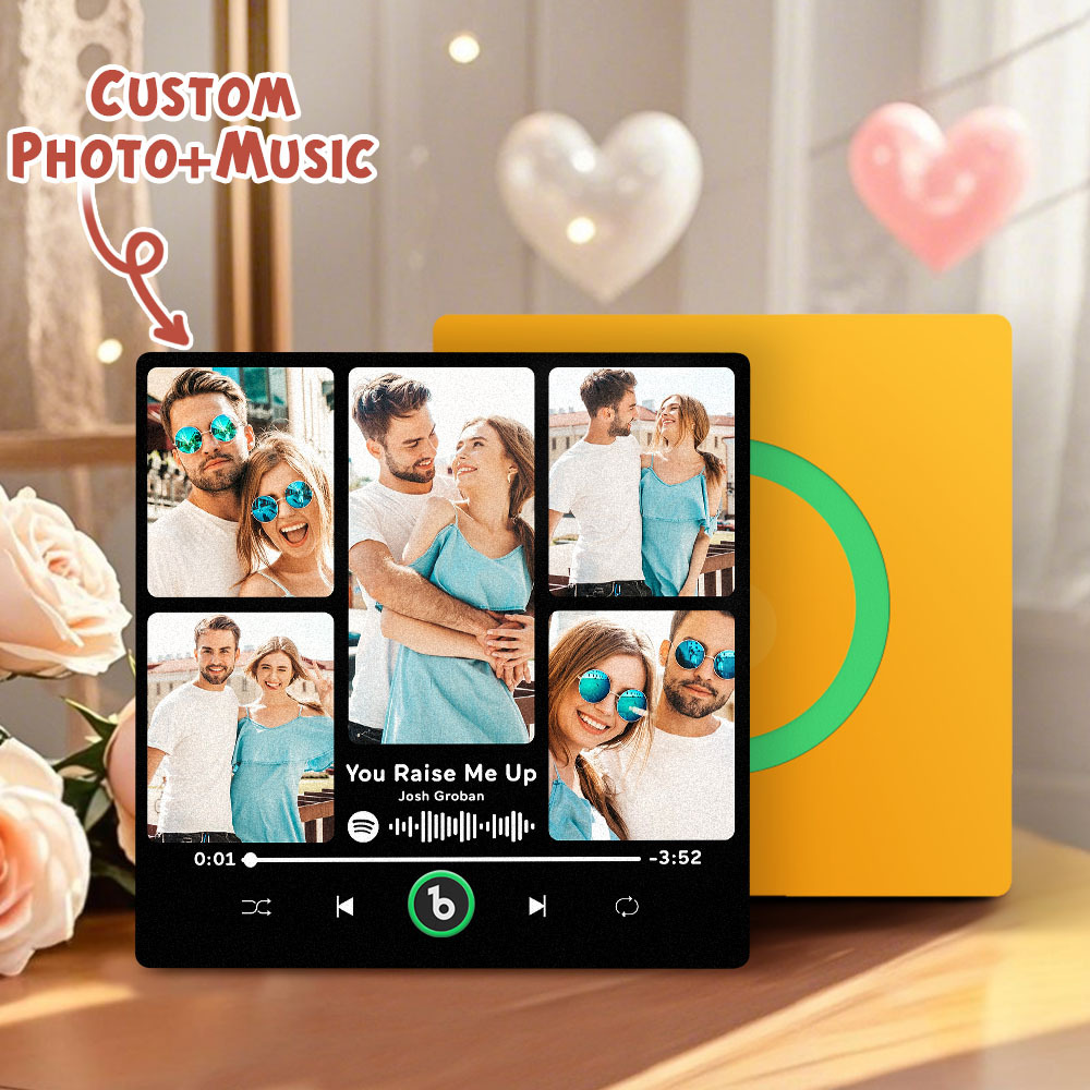 Aimant De Réfrigérateur Spotify Nouvelle Version 4.0, Aimant Musical Personnalisé Avec Cadre Coloré, Aimant De Réfrigérateur En Forme D'album, Permet D'écouter Des Chansons, Cadeau Pour Couple - Mug Personnalisé