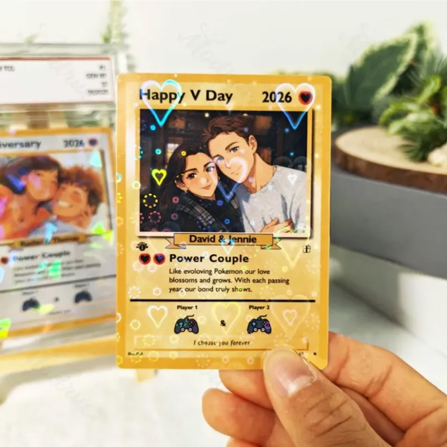 Carte Personnalisée Pour Couple, Carte D'anniversaire Sur Mesure Avec Photo De Couple Style Anime, Cadeau Pour Amoureux - Mug Personnalisé