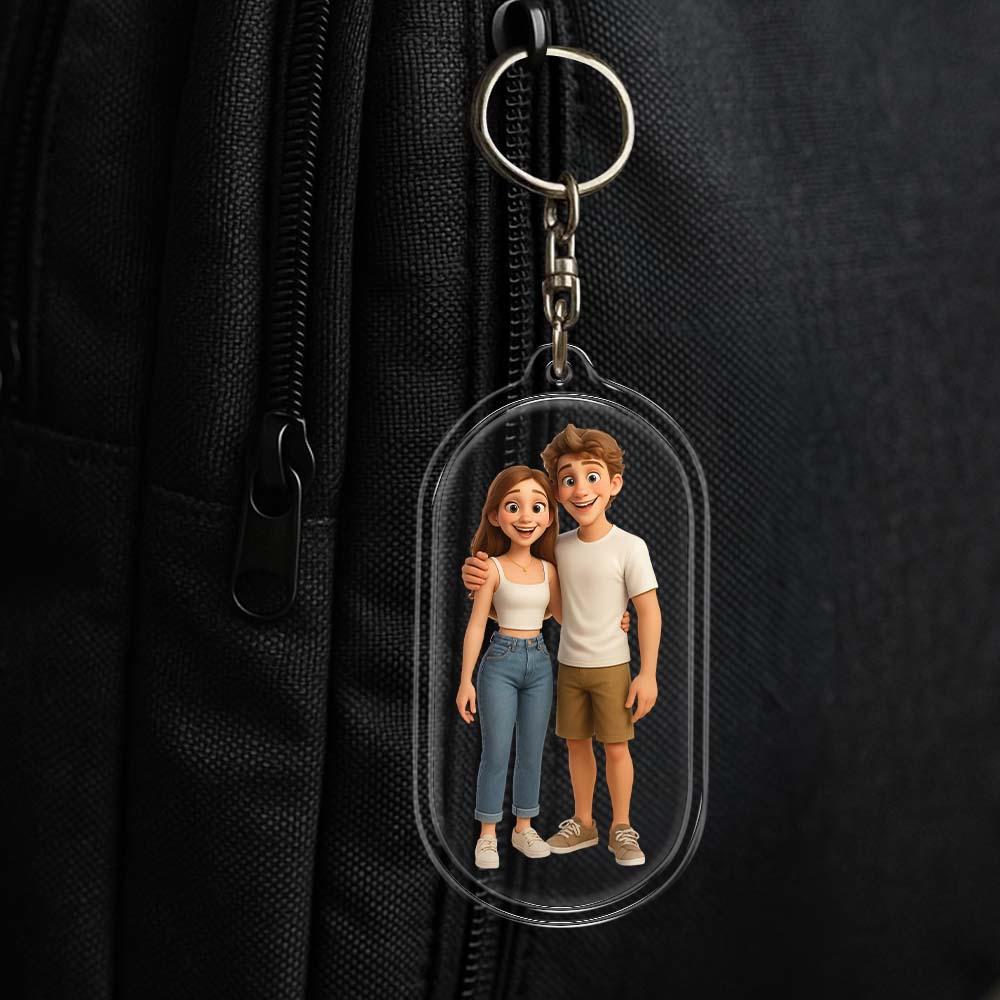 Porte-clés Personnalisé Pour Couple, Porte-clés Acrylique Personnalisé Avec Dessin Animé, Breloque Photo Pour Sac, Cadeau Souvenir Unique Pour Amoureux, Anniversaire, Saint-valentin, Cadeau De Vacances - Mug Personnalisé