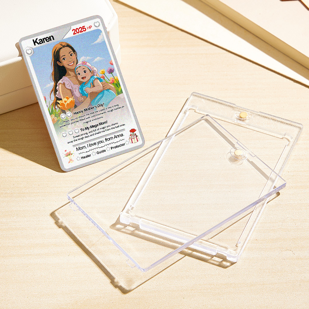 Carte Personnalisée Pour La Fête Des Mères Avec Photo Et Fleurs, Texte Personnalisé Transformé En Portrait Animé, Cadeau Pour Maman - Mug Personnalisé