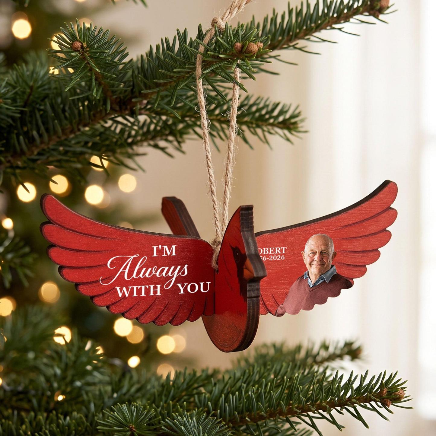 Photo Personnalisée Ornement En Bois Commémoratif Personnalisé Cardinal Papillon Colibri Robin Souvenir Noël Cadeau à Suspendre Cadeau De Sympathie - Mug Personnalisé