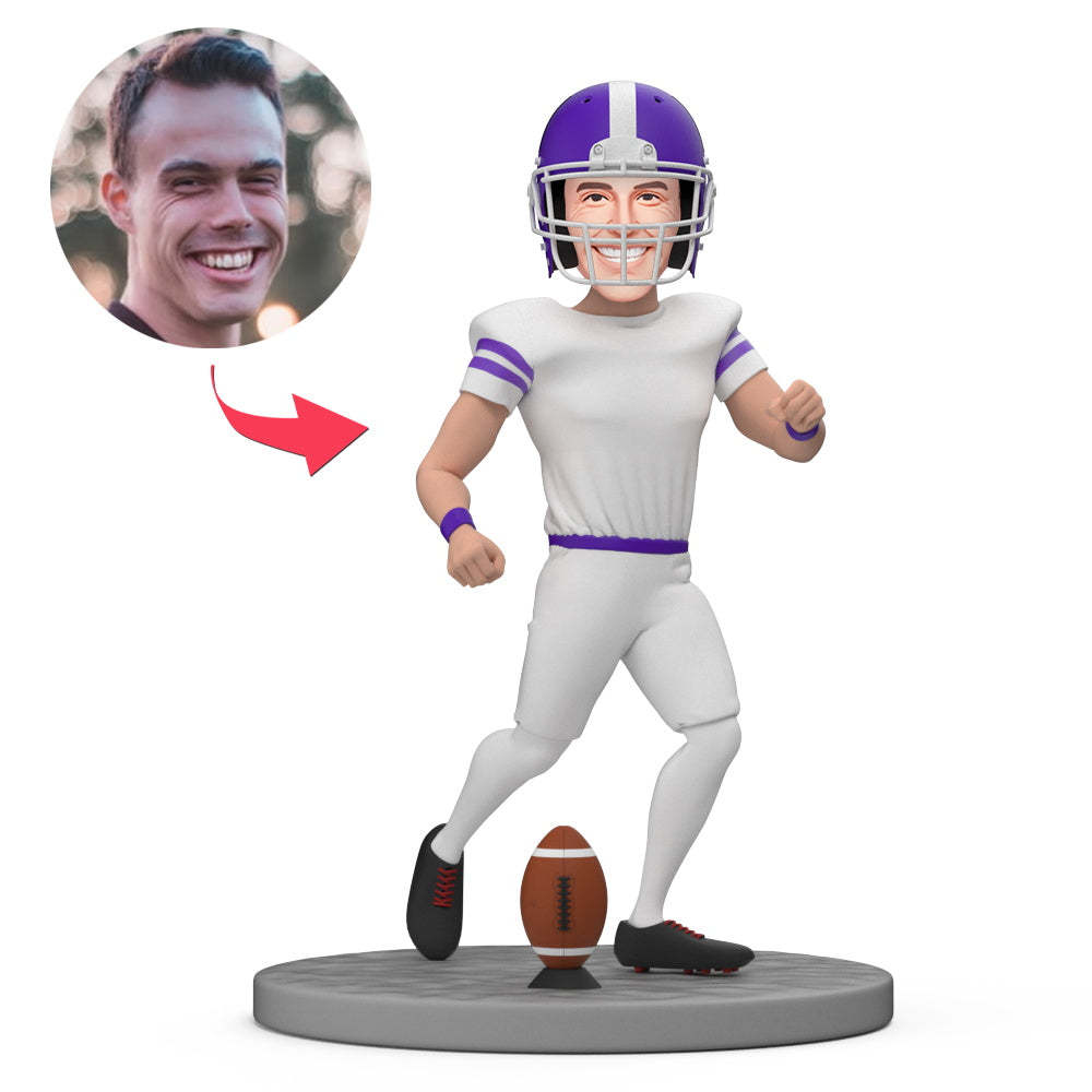 Joueur De Football Américain Joueur De Bobblehead Personnalisé Se Préparant À Frapper Le Ballon - Mug Personnalisé