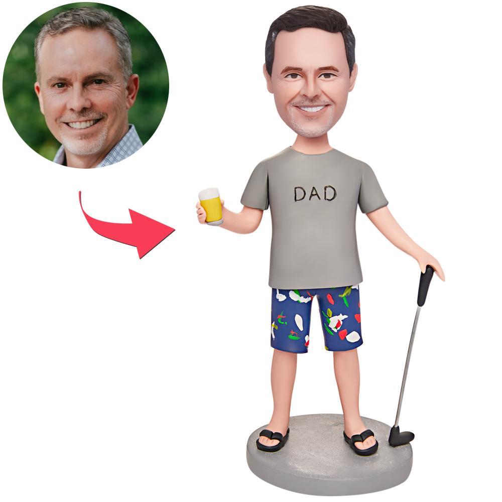 Cadeau De Fête Des Pères Personnalisé Golf Papa Personnalisé Bobblehead Avec Texte Gravé - Mug Personnalisé