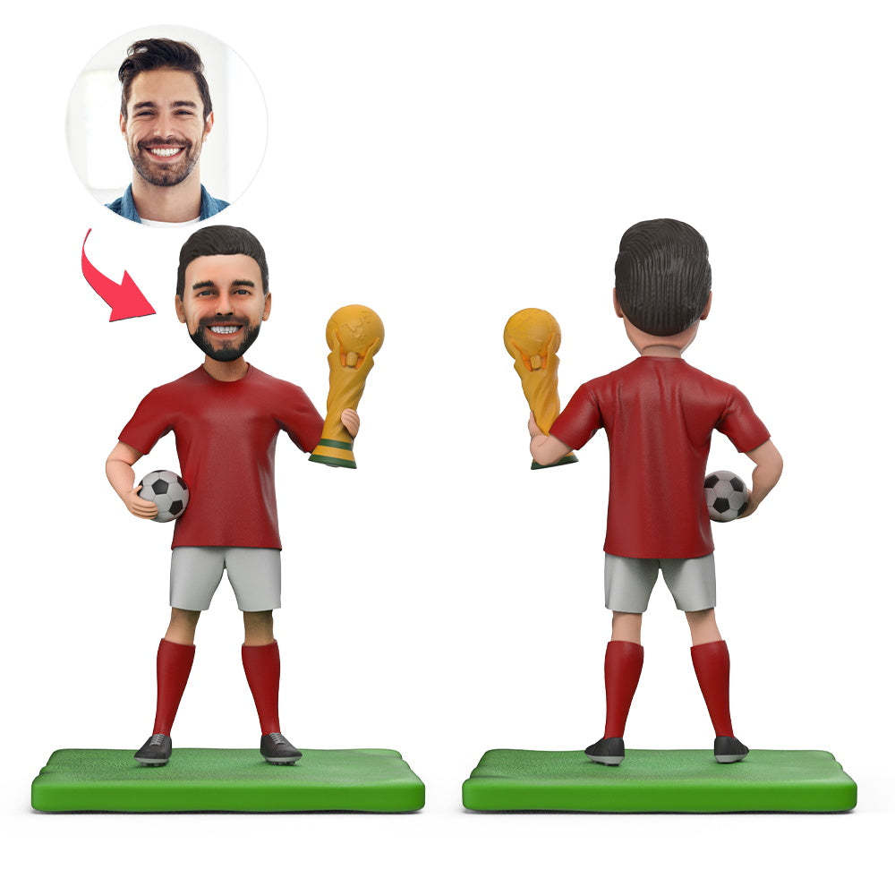 Champion De La Coupe Du Monde Des Amateurs De Football Bobblehead Personnalisé Avec Texte Gravé - Mug Personnalisé
