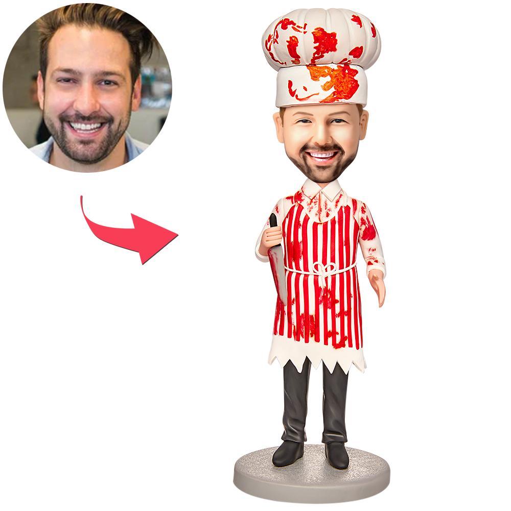 Halloween Male Creepy Chef Bobblehead Personnalisé Avec Texte Gravé - Mug Personnalisé