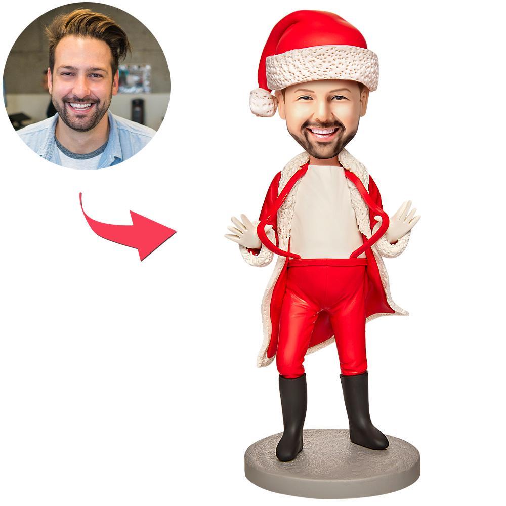 Cadeau De Noël Costume Drôle De Père Noël Bobblehead Personnalisé Avec Texte Gravé - Mug Personnalisé