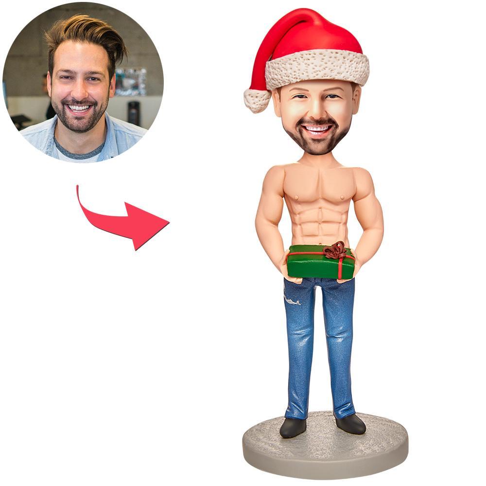 Cadeau De Noël Un Homme Musclé Fort Personnalisé Bobblehead Avec Texte Gravé - Mug Personnalisé
