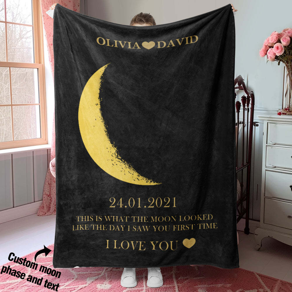 Couverture Personnalisée De Phases De Lune, Cadeau De Noms Personnalisés Pour Elle - Mug Personnalisé
