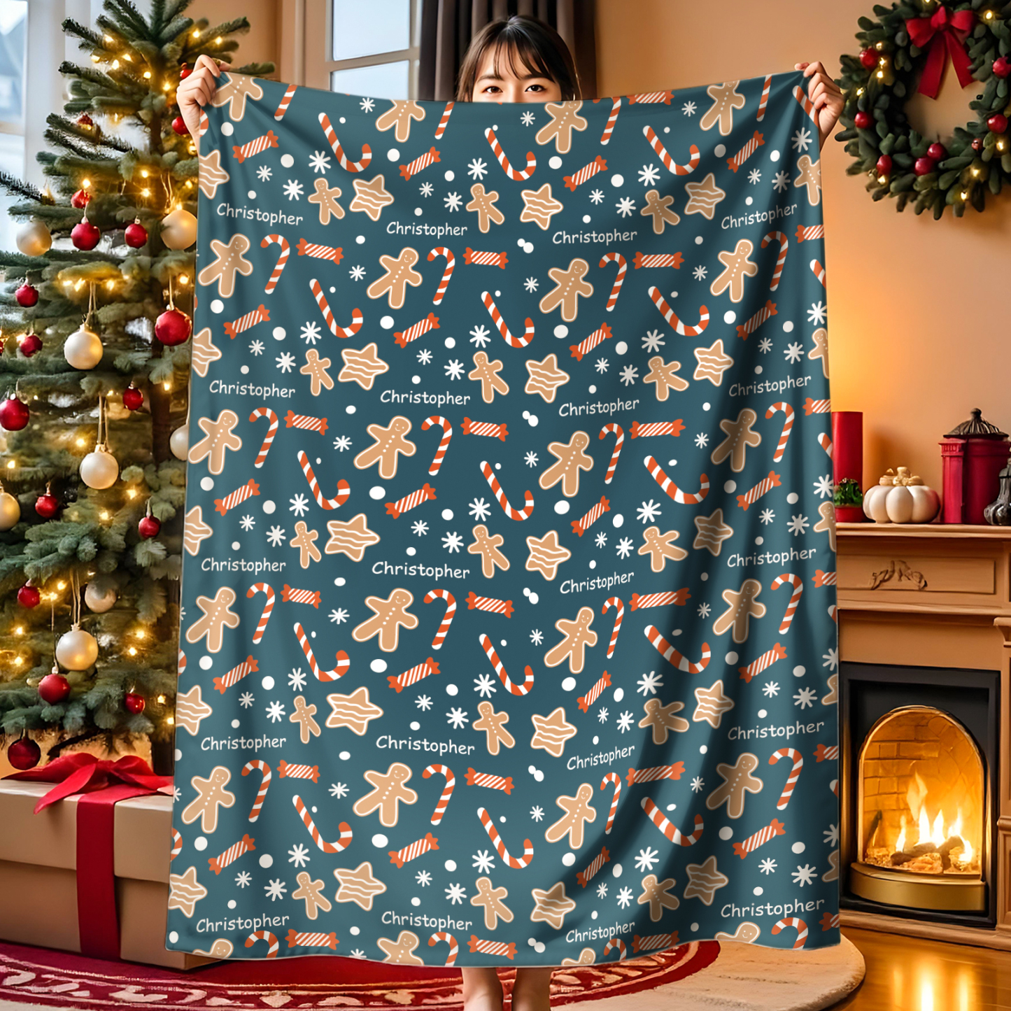 Couverture Personnalisée Avec Nom, Couverture De Noël Personnalisée, Couverture Personnalisée Avec Nom De Famille - Mug Personnalisé