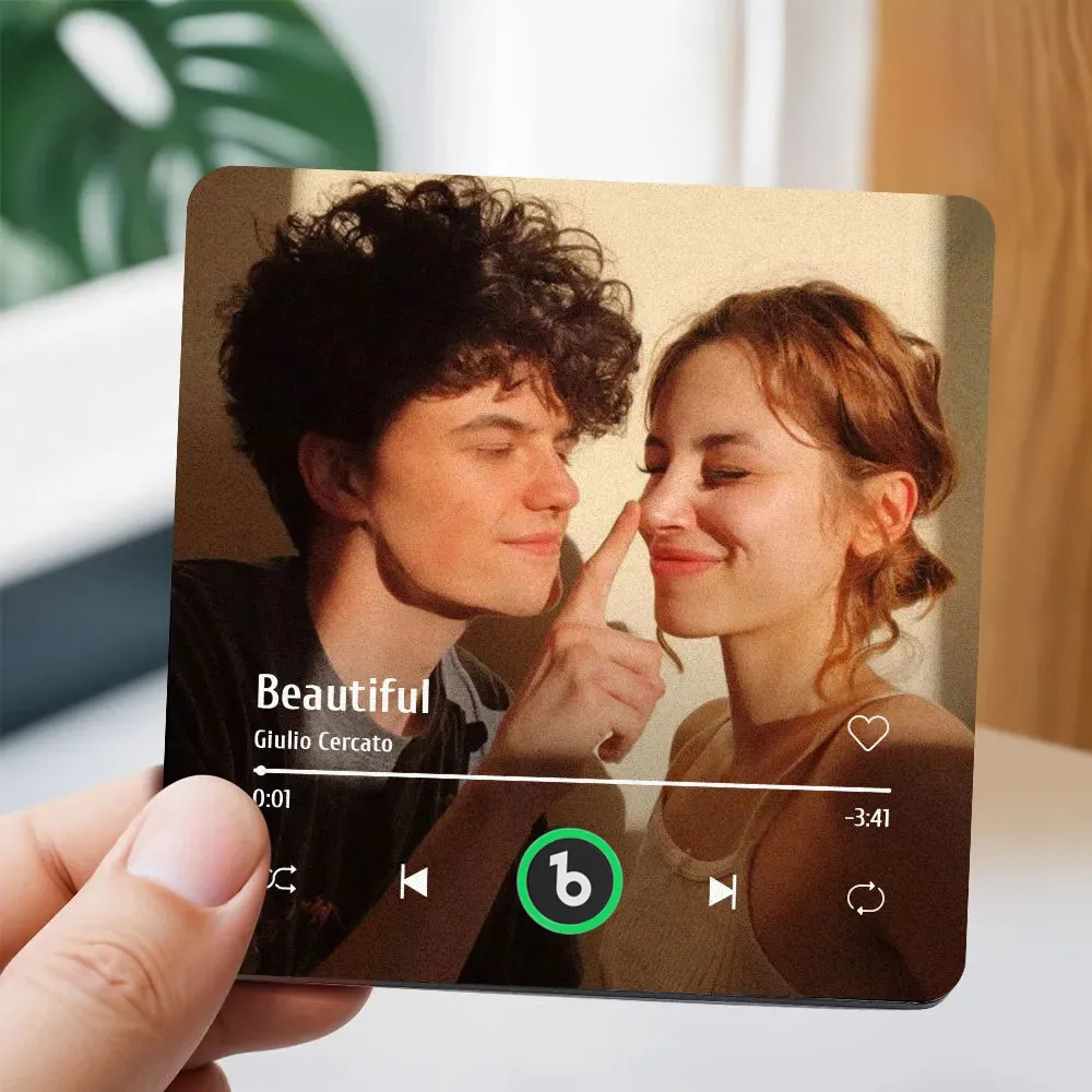 Aimant De Réfrigérateur Spotify Nouvelle Version 4.0, Aimant Musical Personnalisé Avec Cadre Coloré, Aimant De Réfrigérateur En Forme D'album, Permet D'écouter Des Chansons, Cadeau Pour Couple - Mug Personnalisé