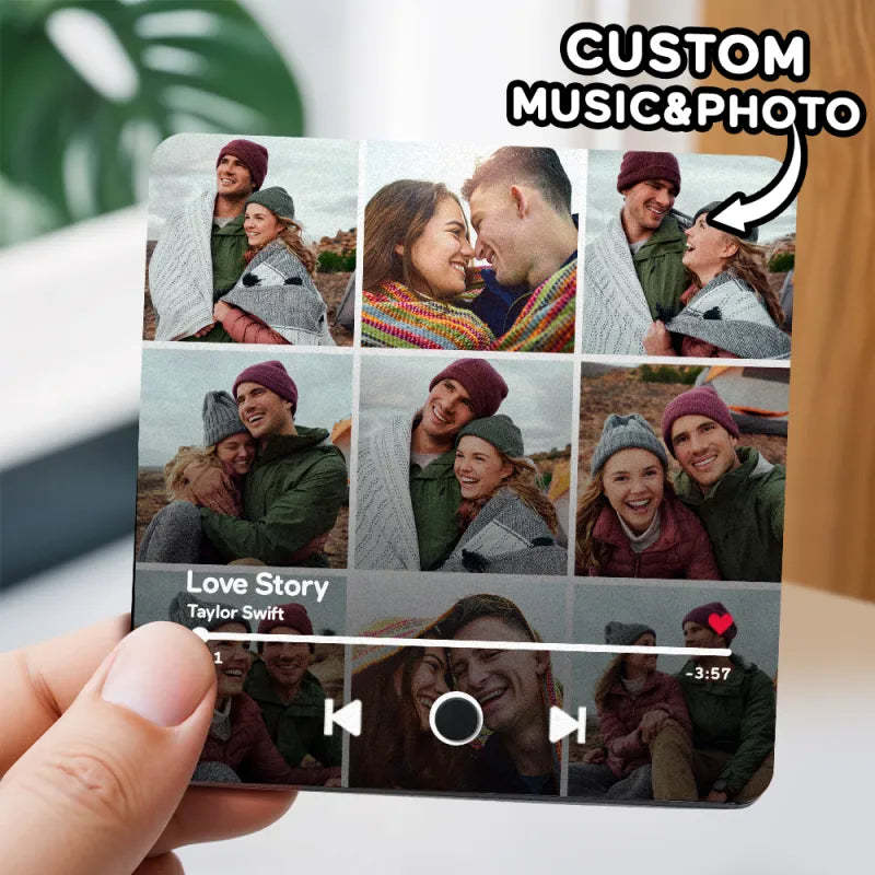 L'aimant De Réfrigérateur De Musique De Photo Multiple Personnalisé Peut Lire Des Chansons Et Ajuster Le Volume Aimant De Réfrigérateur De Photo Personnalisé - Mug Personnalisé