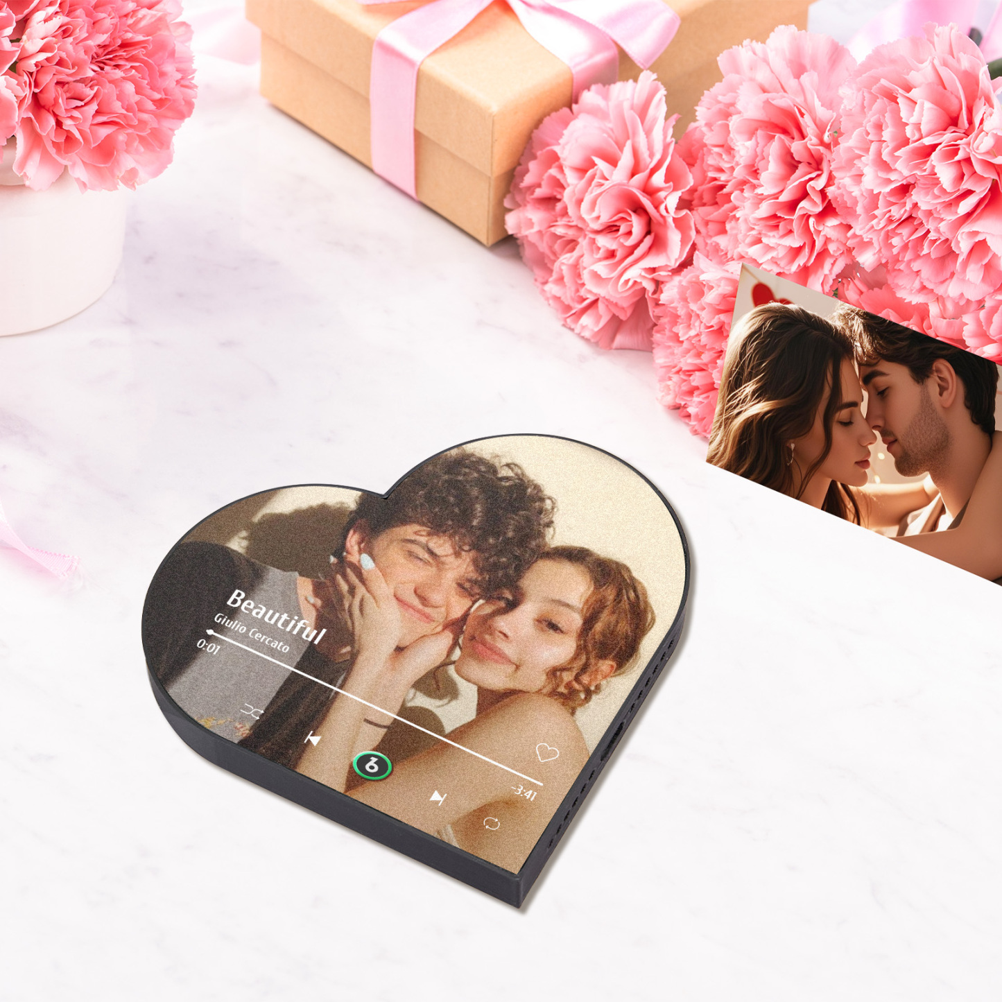 Aimant De Réfrigérateur De Musique Personnalisé, Cadre En Cœur Personnalisé, Aimant De Réfrigérateur, Autocollant Photo Mural De Musique - Mug Personnalisé