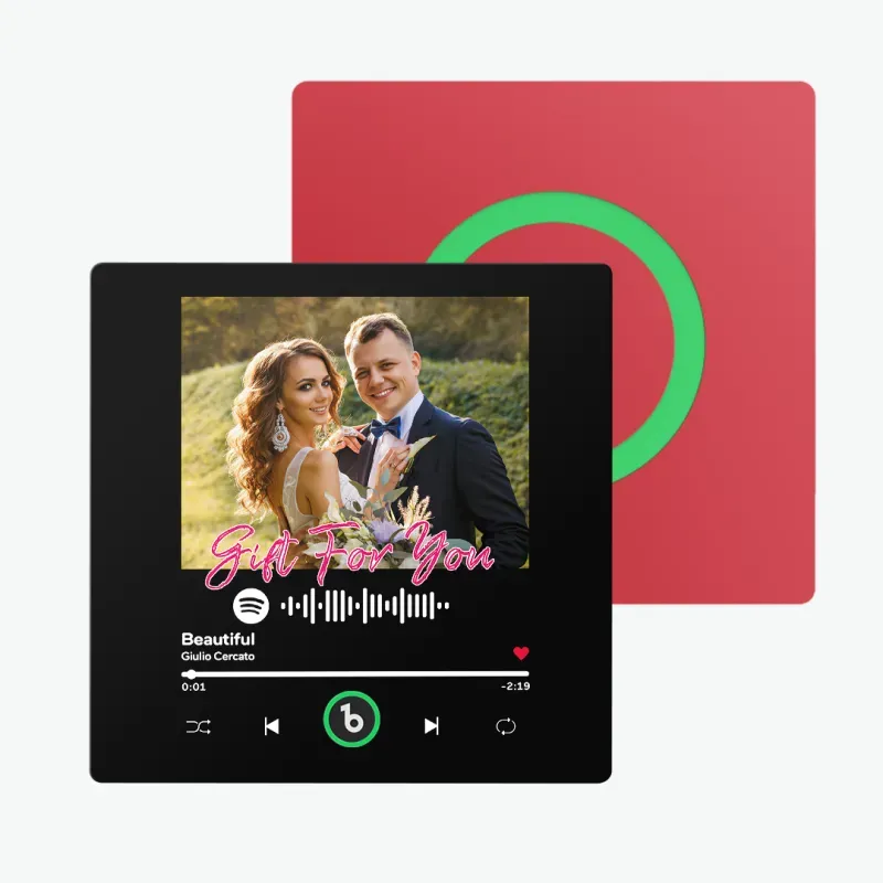 Aimant De Réfrigérateur Spotify Nouvelle Version 4.0, Aimant Musical Personnalisé Avec Cadre Coloré, Aimant De Réfrigérateur En Forme D'album, Permet D'écouter Des Chansons, Cadeau Pour Couple - Mug Personnalisé