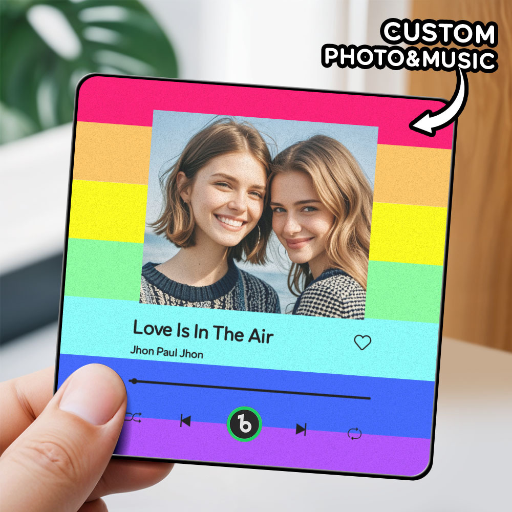 Personalized LGBT Music Fridge Magnet Christmas Gift for Lover Custom LGBT Music Magnets Can Play Songs