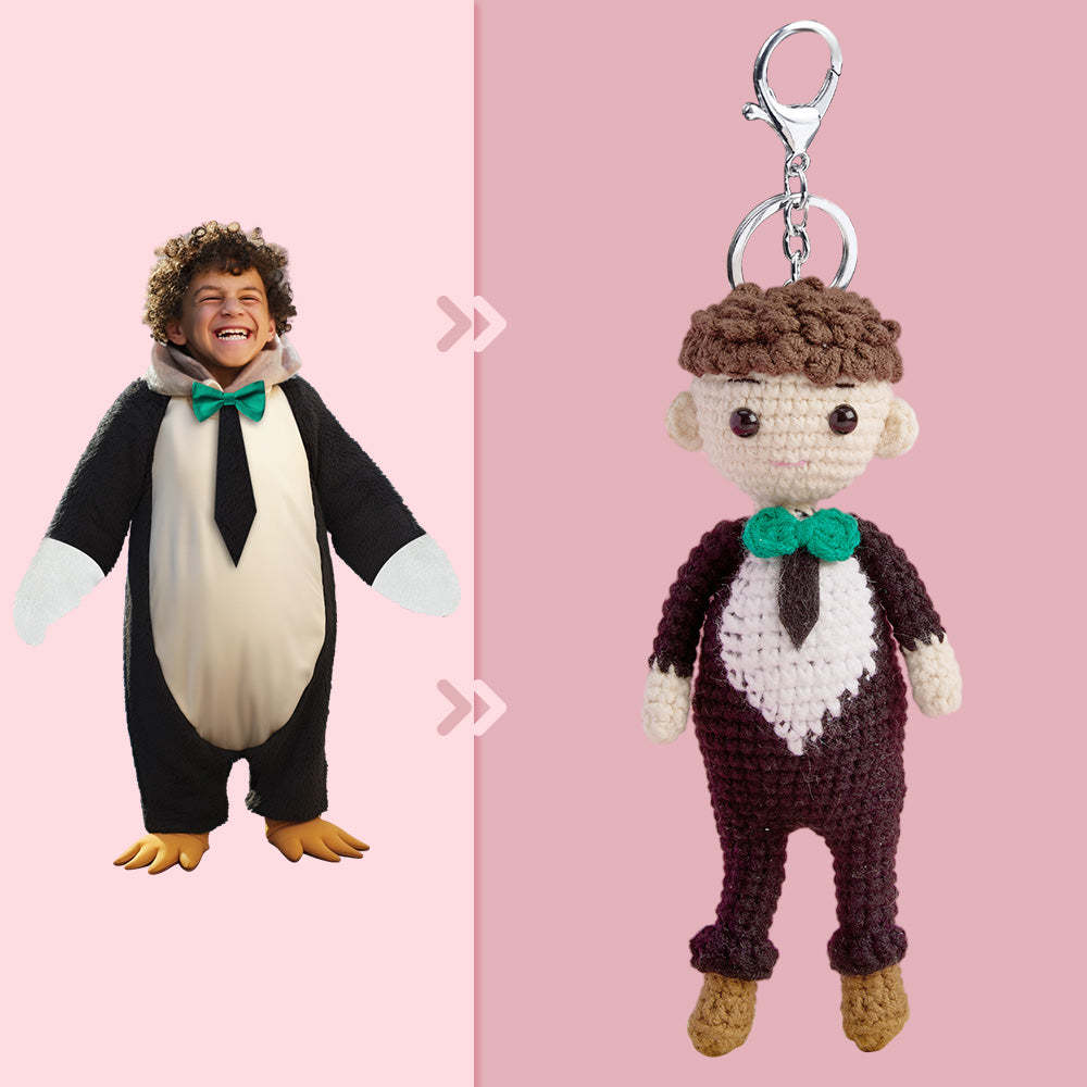 Corps Complet Personnalisable 1 Personne Poupée Au Crochet Personnalisée Cadeaux Personnalisés Mini Poupées Tissées À La Main - Pingouin - Mug Personnalisé