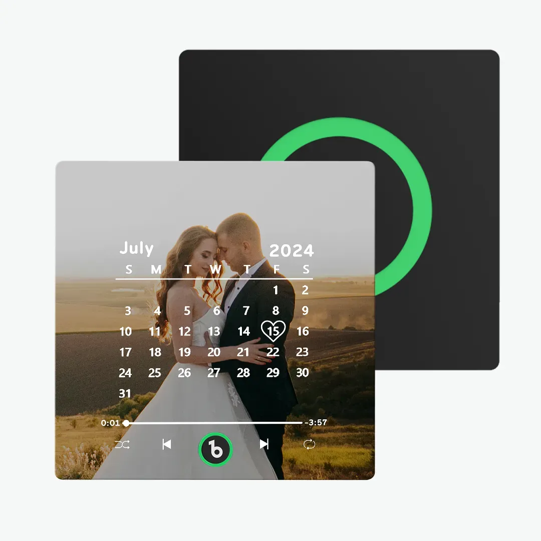 Aimant De Réfrigérateur De Musique Personnalisé Avec Cadre Coloré, Aimant De Réfrigérateur De Calendrier Personnalisé Avec Photo, Cadeau De Mariage - Mug Personnalisé