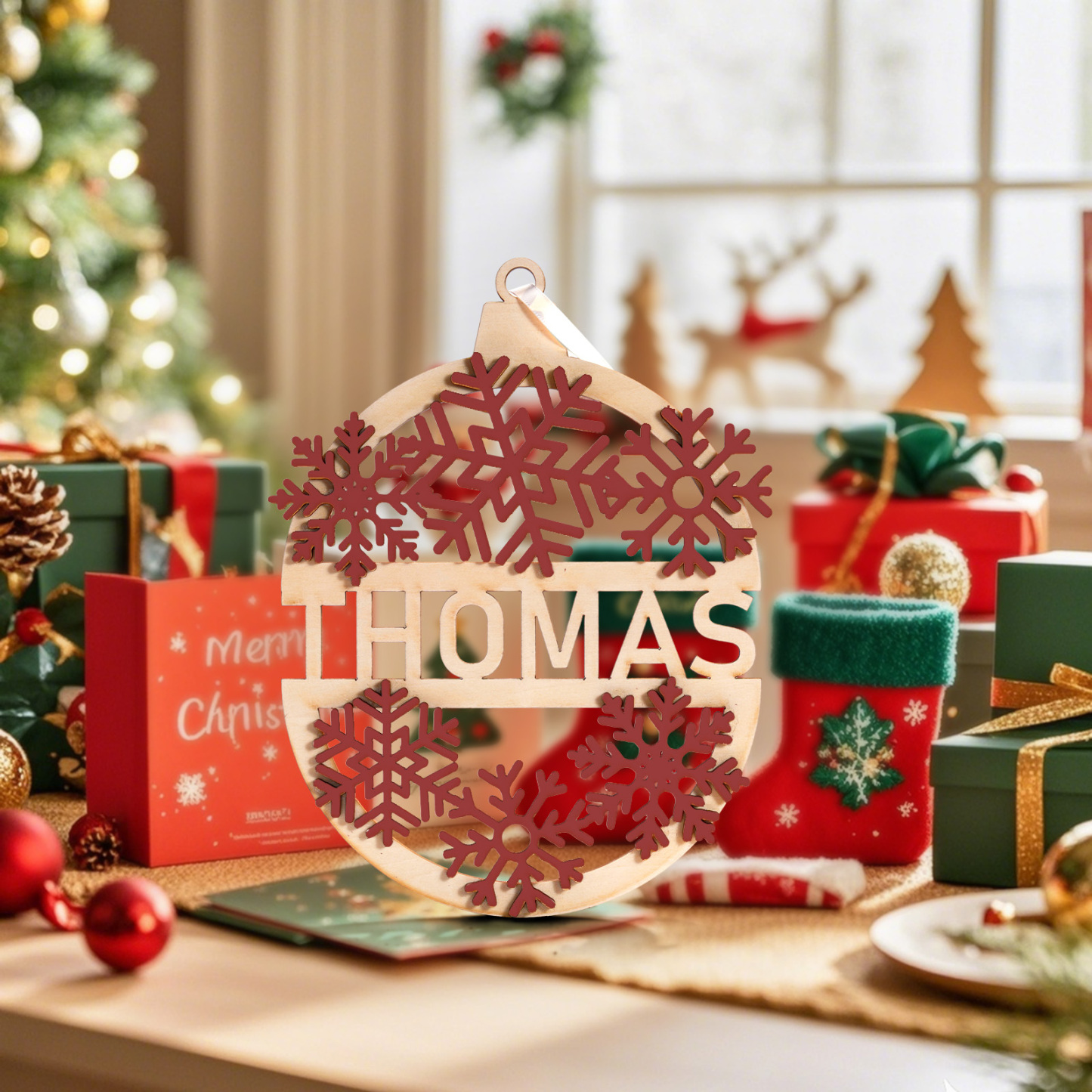 Décoration De Noël En Bois Personnalisée Avec Nom, À Suspendre Au Sapin, Cadeau - Mug Personnalisé