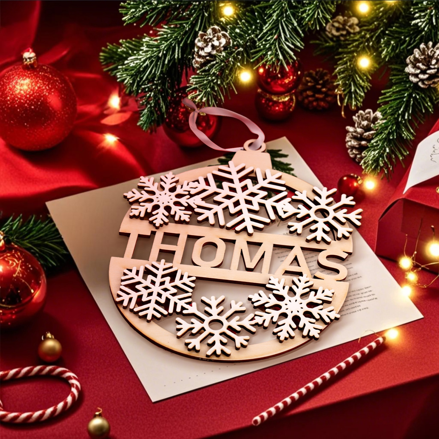 Décoration De Noël En Bois Personnalisée Avec Nom, À Suspendre Au Sapin, Cadeau - Mug Personnalisé