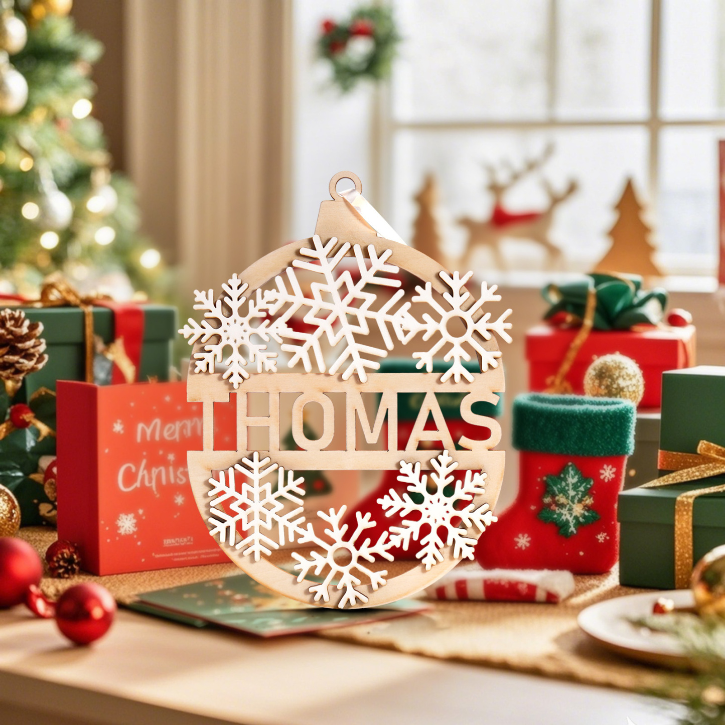 Décoration De Noël En Bois Personnalisée Avec Nom, À Suspendre Au Sapin, Cadeau - Mug Personnalisé