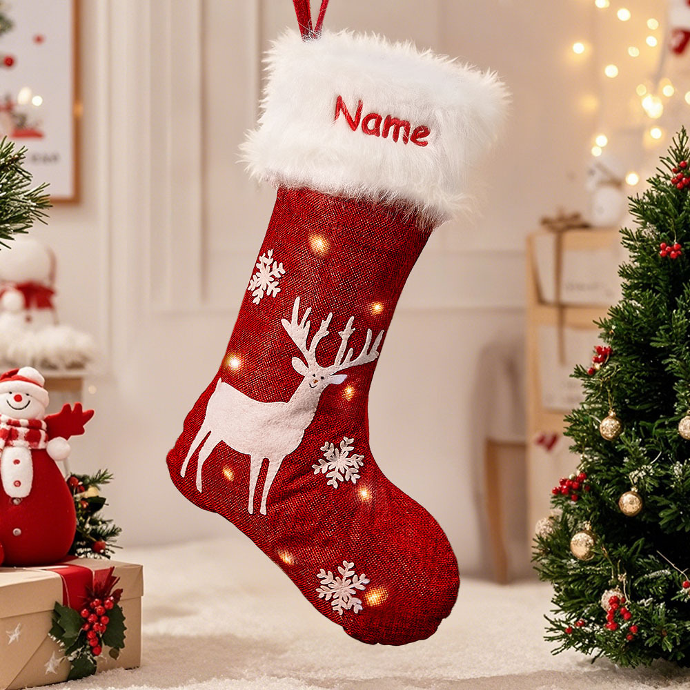 Chaussette De Noël Brodée Personnalisée Avec Nom, Sac Cadeau, Décoration De Noël Pour Enfants - Mug Personnalisé