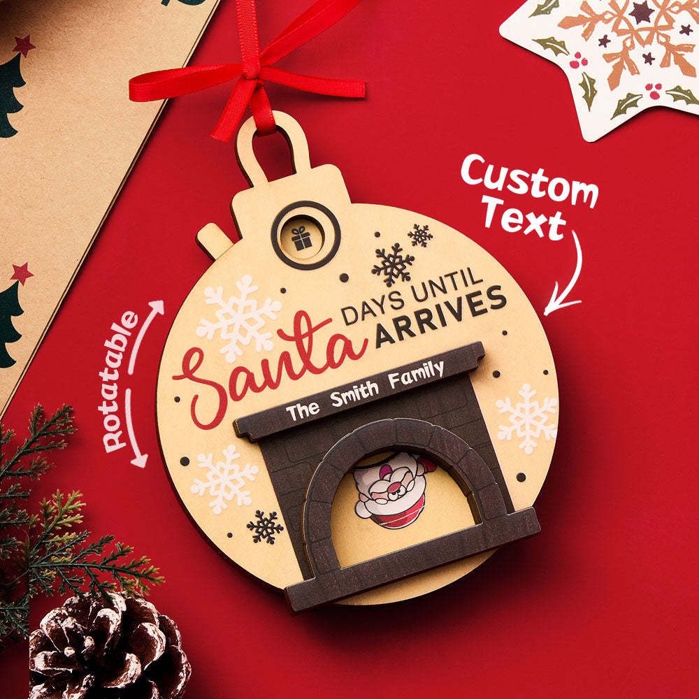 Ornement De Compte À Rebours Personnalisé Du Père Noël Dans La Cheminée, Jours Jusqu'à L'ornement De Noël - Mug Personnalisé