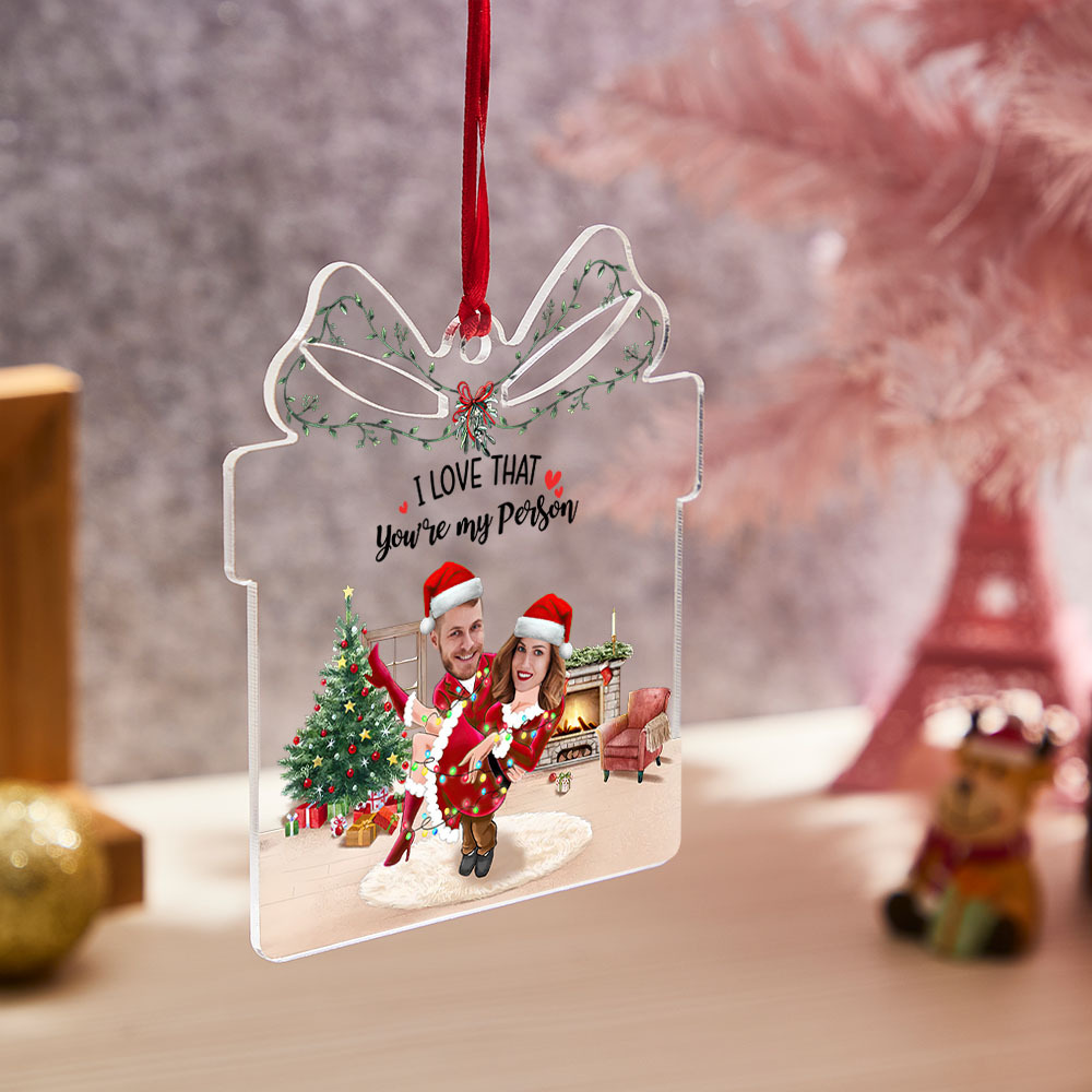 Décoration De Sapin De Noël Personnalisée Avec Photo En Acrylique - Cadeau De Noël Pour Amoureux - Mug Personnalisé