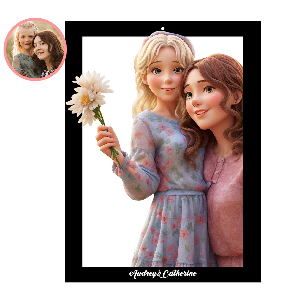 Panneau En Bois Photo 3d De Style Dessin Animé Personnalisé - Mug Personnalisé