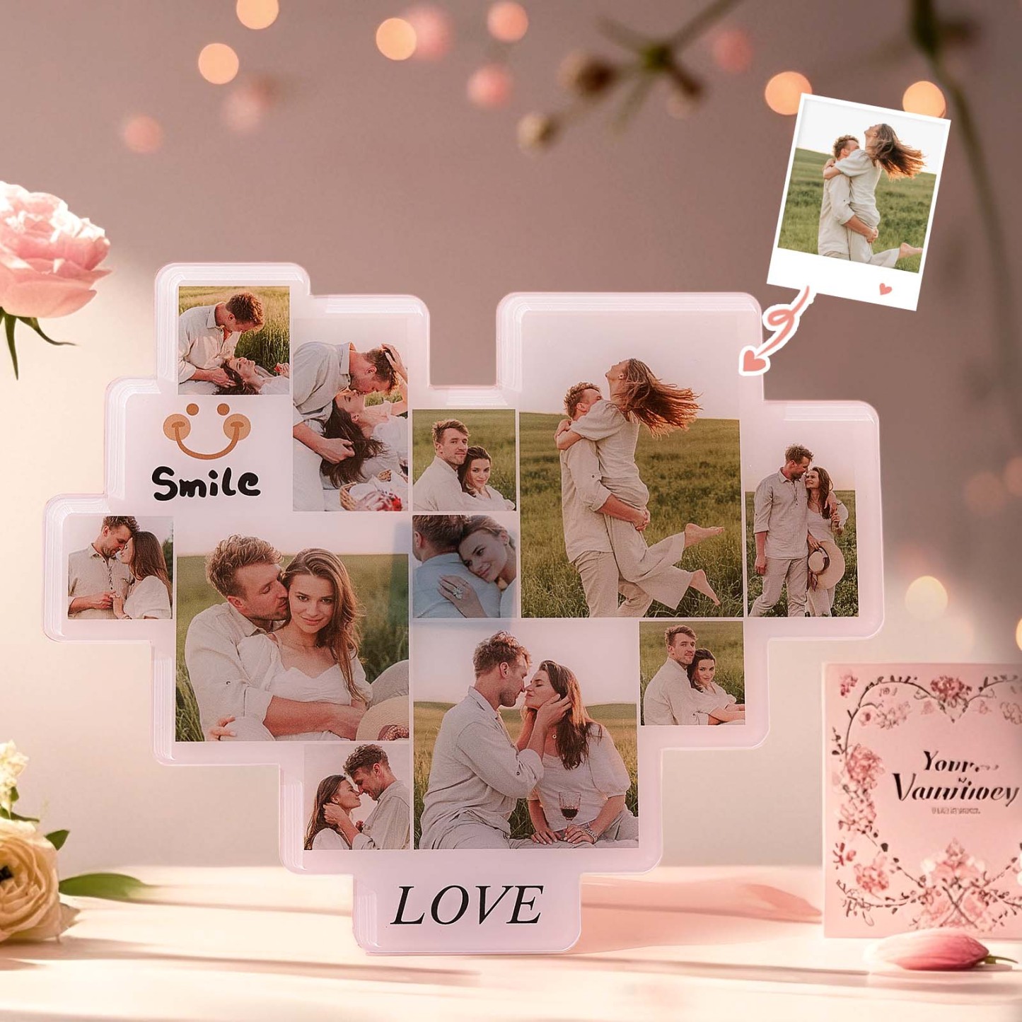 Ornement De Cœur Photo Personnalisé Cadeau Souvenir Personnalisé En Forme De Cœur Décoration Photo Personnalisée - Mug Personnalisé