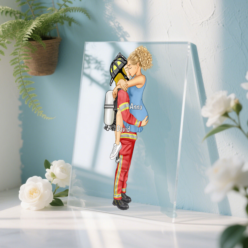 Porte-clés Personnalisé Portrait De Couple Cadeaux De Pompier Porte-clés D'occupation - Mug Personnalisé