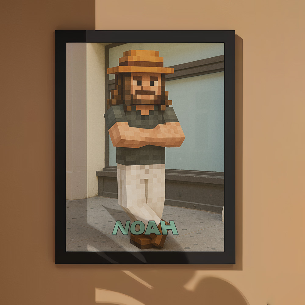 Bloc Photo Pixel Art Personnalisé, Ornement De Bureau Personnalisé, Portrait Pixel, Style Rétro, Affichage Photo Pour Les Amateurs De Jeux Vidéo - Mug Personnalisé