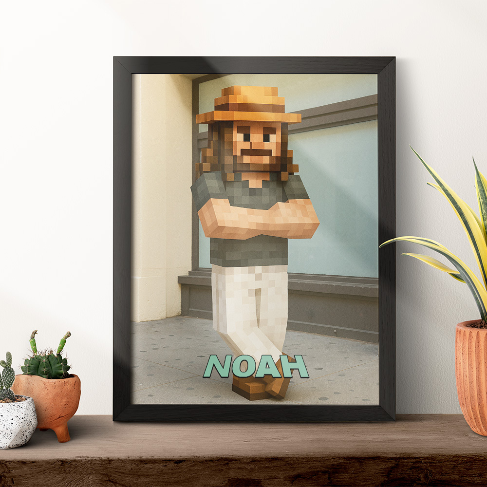 Bloc Photo Pixel Art Personnalisé, Ornement De Bureau Personnalisé, Portrait Pixel, Style Rétro, Affichage Photo Pour Les Amateurs De Jeux Vidéo - Mug Personnalisé