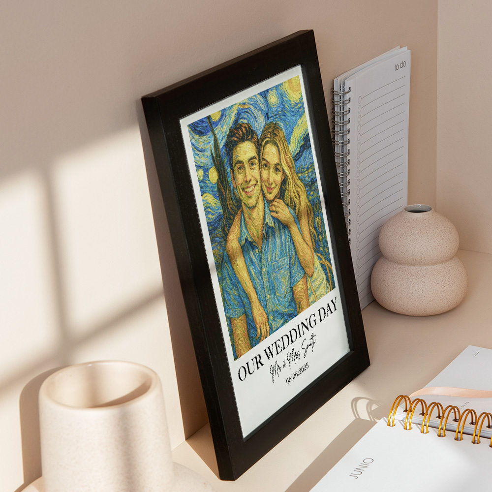 Ornement Photo Personnalisé De Style Peinture À L'huile, Cadeau D'anniversaire Photo Pour Amoureux, Décor De Bureau Portrait Personnalisé - Mug Personnalisé