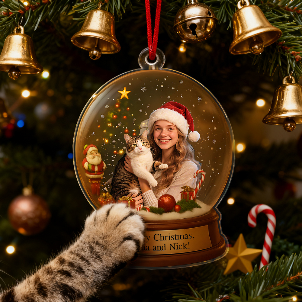 Ornement De Boule À Neige De Noël Personnalisé, Meilleur Cadeau De Noël Pour La Famille, Le Couple, L'amant - MaPhotocaleconFr