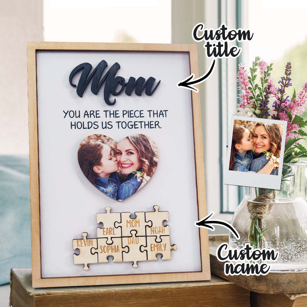 Vous Êtes La Pièce Qui Nous Tient Ensemble Plaque De Puzzle Personnalisée Pour Maman, Signe De Puzzle Pour Maman, Cadeau De Fête Des Mères - Mug Personnalisé