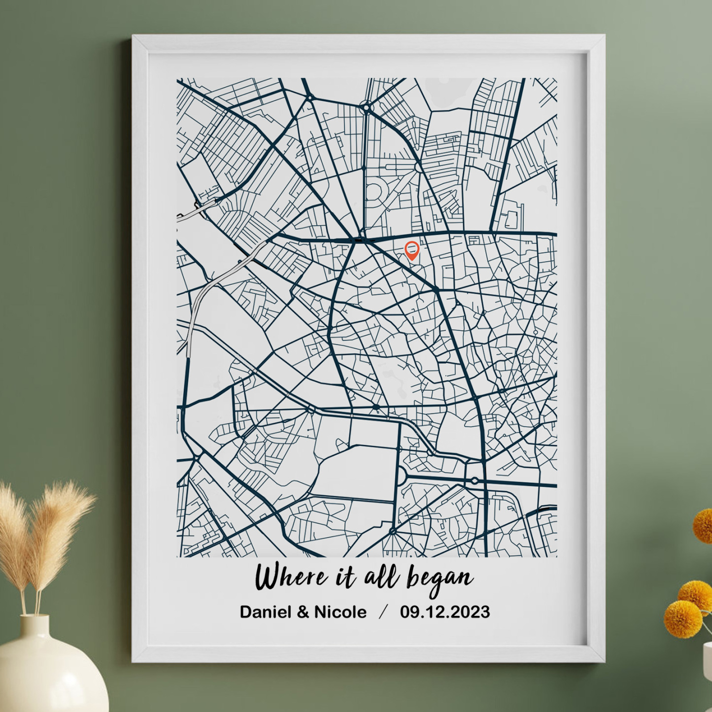 Ornement De Carte Personnalisé, Affichage En Bois, Emplacement Personnalisé, Décor De Bureau Personnalisé Pour Amoureux - Mug Personnalisé