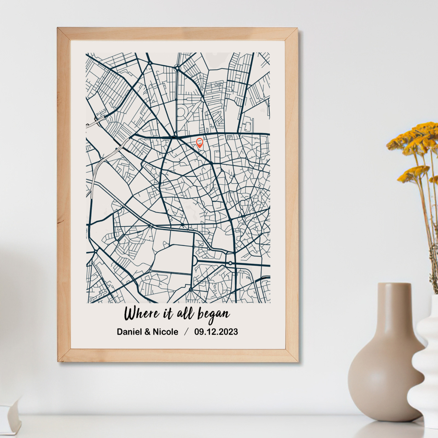 Ornement De Carte Personnalisé, Affichage En Bois, Emplacement Personnalisé, Décor De Bureau Personnalisé Pour Amoureux - Mug Personnalisé