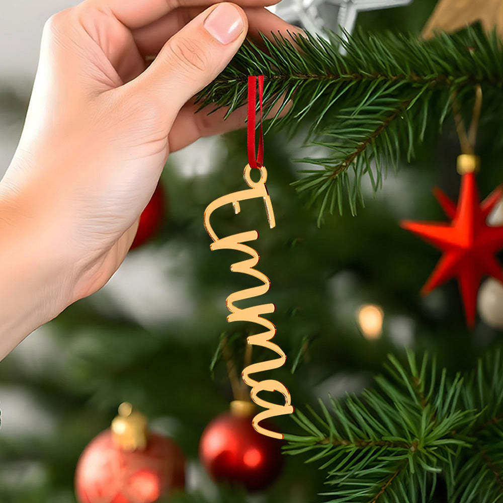 Ornement D'arbre De Noël Avec Nom Personnalisé, Bas De Noël, Étiquette Cadeau, Décoration, Cadeau - Mug Personnalisé