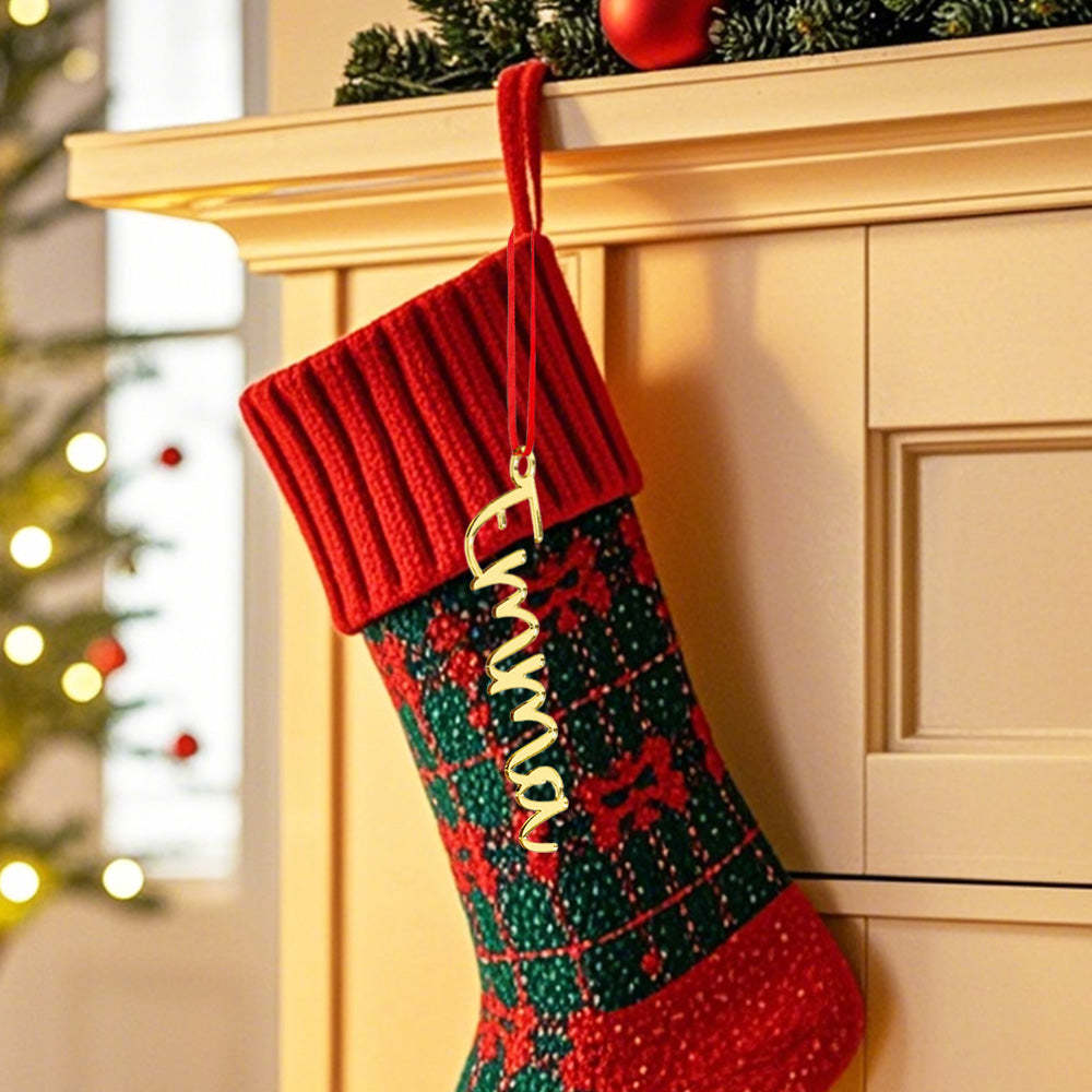 Ornement D'arbre De Noël Avec Nom Personnalisé, Bas De Noël, Étiquette Cadeau, Décoration, Cadeau - Mug Personnalisé